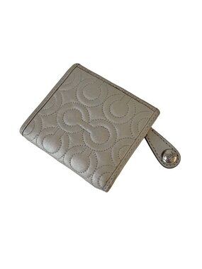 Coach mini folding grey leather wallet